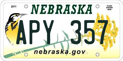NE license plate APY357