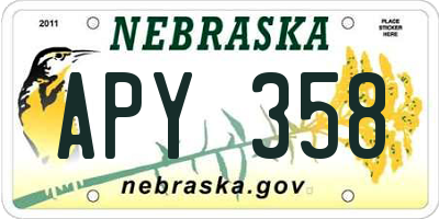 NE license plate APY358