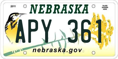 NE license plate APY361
