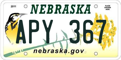 NE license plate APY367