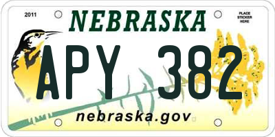 NE license plate APY382