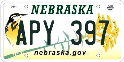 NE license plate APY397