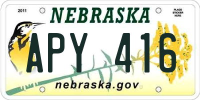 NE license plate APY416
