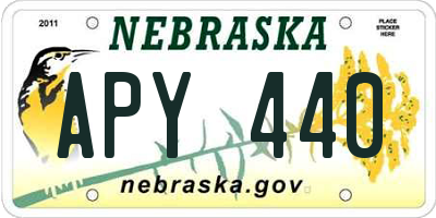 NE license plate APY440