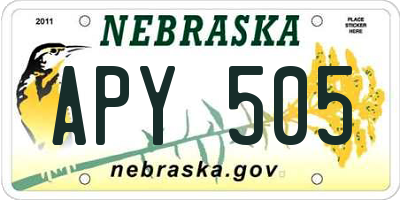 NE license plate APY505