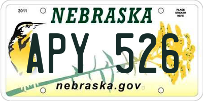 NE license plate APY526