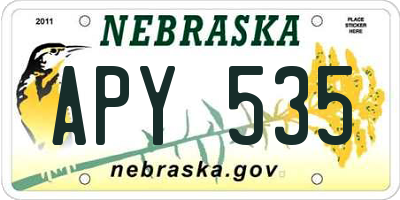 NE license plate APY535