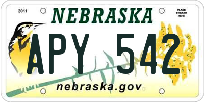 NE license plate APY542