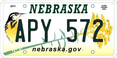 NE license plate APY572