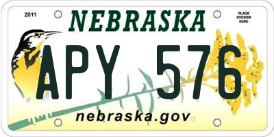NE license plate APY576
