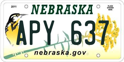 NE license plate APY637
