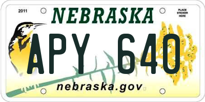 NE license plate APY640