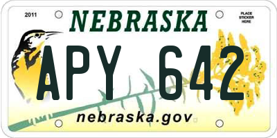 NE license plate APY642
