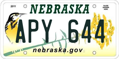 NE license plate APY644
