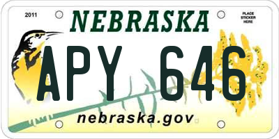 NE license plate APY646