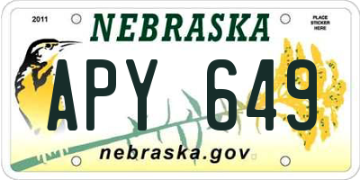 NE license plate APY649