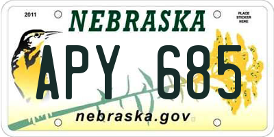 NE license plate APY685
