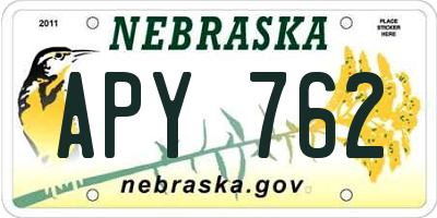 NE license plate APY762
