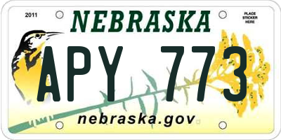 NE license plate APY773