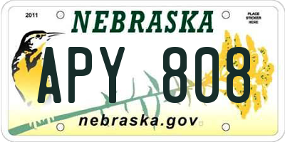 NE license plate APY808