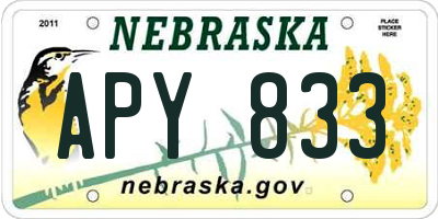 NE license plate APY833