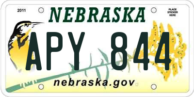 NE license plate APY844