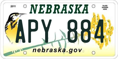 NE license plate APY884
