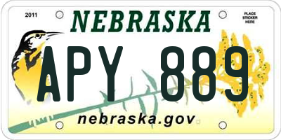 NE license plate APY889