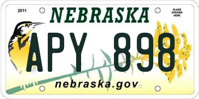 NE license plate APY898