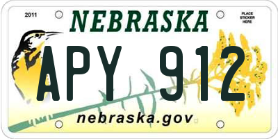 NE license plate APY912