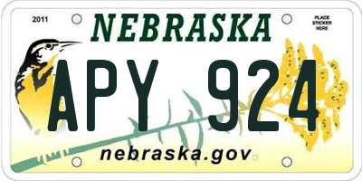 NE license plate APY924