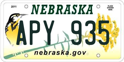NE license plate APY935