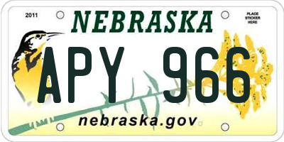 NE license plate APY966