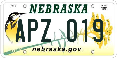 NE license plate APZ019