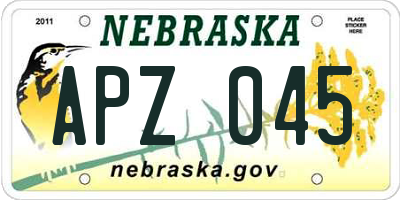 NE license plate APZ045