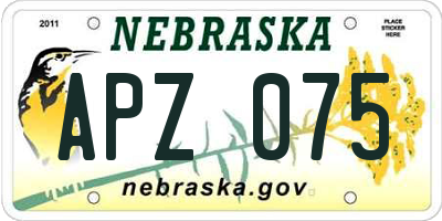 NE license plate APZ075