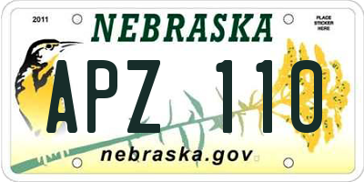 NE license plate APZ110