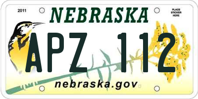 NE license plate APZ112