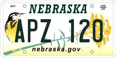 NE license plate APZ120