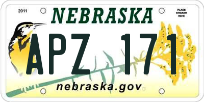 NE license plate APZ171