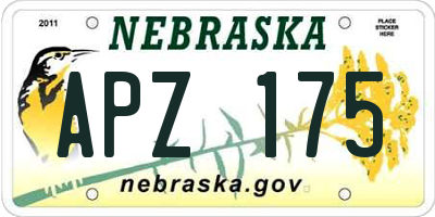 NE license plate APZ175