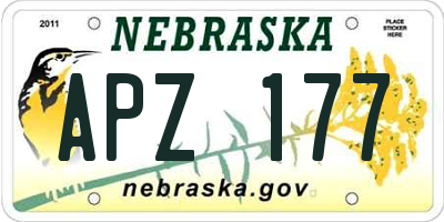 NE license plate APZ177