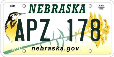 NE license plate APZ178