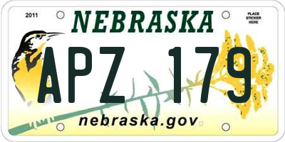 NE license plate APZ179