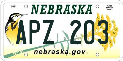 NE license plate APZ203
