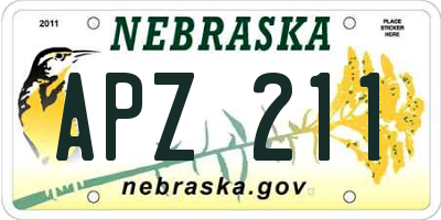 NE license plate APZ211