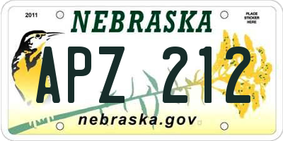 NE license plate APZ212