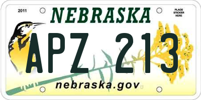 NE license plate APZ213