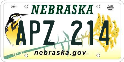 NE license plate APZ214