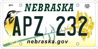 NE license plate APZ232